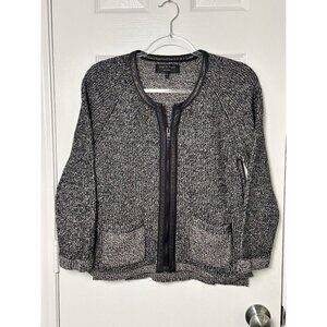 Rag And Bone Zip Front Leather Trim Wool Jacket Size‎ Medium